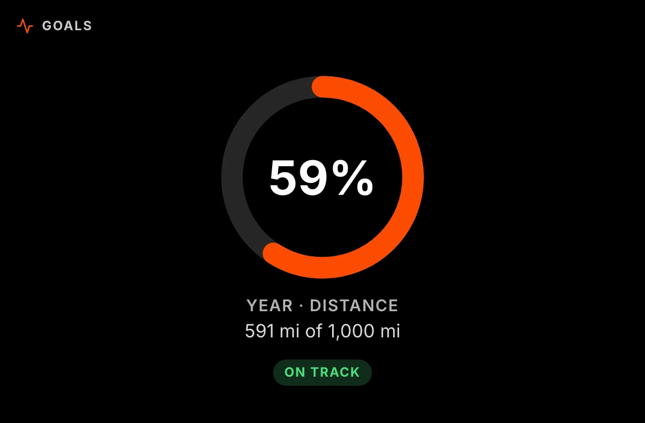 Strava plugin, Goal progress view